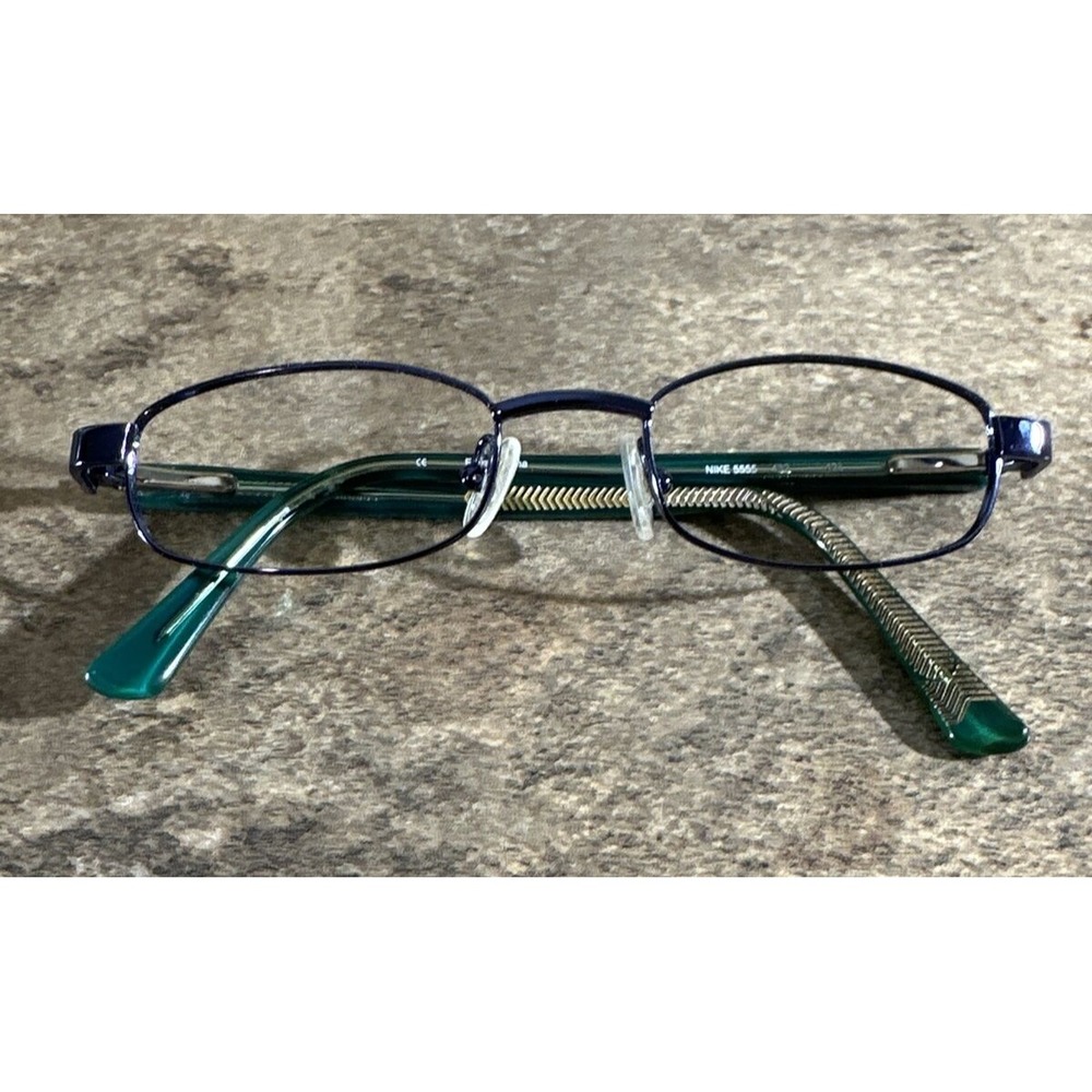 NIKE 5555 432 Blue/Green Full Rim Metal Frame Eyeglasses Frames 46-17-125mm